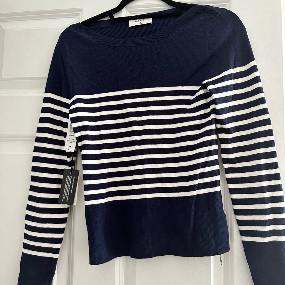 Babaton Blue/white stripe sweater never been worn!